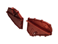 Billet alloy timing chain covers in red. Porsche 911 - 93010506410, 93010506308, 93010506401, 93010506411, 93010506301, 93010506312, 93010506402, 93010506302, 93010506403, 93010506303, 93010506404, 93010506304, 93010506405, 93010506305, 93010506406, 93010506306