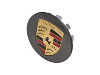 Enjoliveur Titane avec écusson Porsche en couleur - 9P101149AOC6, 9P101149A, 9P1601149AOC6