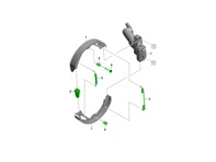 Handbrake Shoes Spring Kit. Porsche 9YA Cayenne - 99335207100, 298609723, 99735272101, 298609717, 97035272300, 298609715, PAB60958300, 958609279