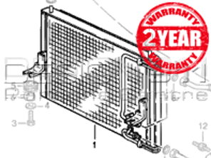 Radiador de aire acondicionado (Air Con). Porsche 944 hasta 1985 - 94457301101, 8FC351317131
