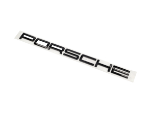Inscriptions/Lettrage : Badge « Porsche » sur le couvercle arrière, noir brillant. Porsche 981 Boxster/Cayman 2015-2016 - 99155923591