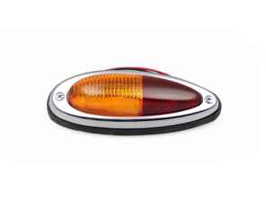 Heckblinker rot/orange mit Gummidichtung. Porsche 356A / 356B / 356C - 64463140410, 64463140310 - 356LTG003, 356LTG004