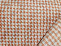 Pepita Porsche Houndstooth classic fabric, Orange / White