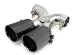 Auspuffendrohr schwarz verchromt. Porsche 981 Boxster Spyder / 981C Cayman GT4 - 98111136160, 98111136161