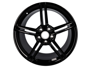 Rear 21-inch Mission E Design Alloy wheel,  in Jet Black Metallic.  Porsche 9J1 Taycan - 9J1601025AAC9X, 9J1601025AA, 9J1601025ABC9X, 9J1601025AB