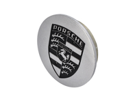 Wheel Cap Silver with Black crest metal for Porsche - PCG36103201, PCG36103202