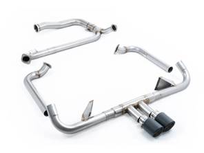 Milltek Sportauspuff mit Kat-Ersatzrohr und Carbon-Jet-Verkleidungen. Porsche 718 GTS 2,5L - 982251052E, 982251052F, 982251052G, 982251052J, 982251052L, 982251051D, 982251051K, 982251051F, 982251051G, 982251051J, 982251051L - SSXPO148