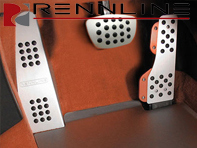 Rennline Aluminium 3 Piece Pedal Set Rubber Grip. Porsche 996/997/Boxster/Cayman TIPTRONIC/PDK - P716259, P71.62.59