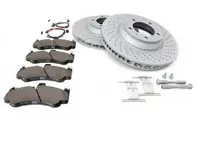 FRONT Brake disc rotor & Brake pads kit 350x34mm. Porsche 997 I422 Center Lock Wheels - 99735140502, 99735140602 - PFL30905, PFR31005
