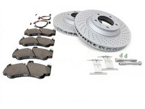 FRONT Brake disc rotor & Brake pads kit 350x34mm. Porsche 997 I422 Center Lock Wheels - 99735140502, 99735140602 - PFL30905, PFR31005