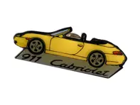 Pin Badge 'Porsche 911 Cabriolet' Yellow