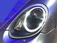 PROYECTOR FARO HALÓGENO + LUZ AURORA Porsche 987 05-08 LENTE NEGRA RHD - 99763115713, 99763115813