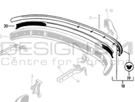 Moulure de pare-chocs arrière Porsche 356A - 64450504300 - CB.022.007