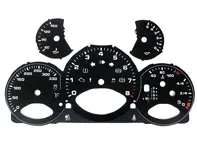 Instrumentengesichtssatz, Schwarz. Porsche 997.2 PDK - KPH - 330 MPH - 9764121002PDK - F97 641 210 02TIP, F9764121002TIP