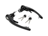 Türgriff-Set in SCHWARZ (mit Schließzylinder und Schlüssel). Porsche 911 74-89 / 964 88-94 - 91159894200, 91153894107, 91153894106, 91153894207, 91153894206 - 1687100810