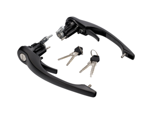 Türgriff-Set in SCHWARZ (mit Schließzylinder und Schlüssel). Porsche 911 74-89 / 964 88-94 - 91159894200, 91153894107, 91153894106, 91153894207, 91153894206 - 1687100810