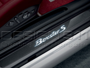 Baguettes de bas de caisse en carbone avec logo, illuminées. Porsche 981 Boxster / 718 (982) Boxster - 98104480030, 98104480031