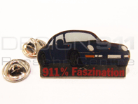 Pin's Badge 'Porsche 911 Carrera - 100% Faszination' Bleu Foncé