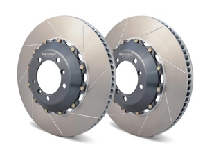 Brake disc / rotor slotted 2-pc front. Porsche 991.2 gt2 rs clubsport - 99135140785, 9GT615301F, 9GT615302F, 99135140885