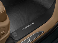 Carbon floor mats with leather edging. Porsche Macan 2017>> LHD - 95B04480243