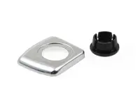 Chrome end cap trim door release button. Porsche 911 1965-68 - 90155549550, 90155549650 - TRP11.6.100, TRP11.6.101