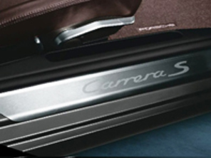 Side Sills Trims in Stainless Steel with Logo. Porsche 997 MKI / 997 MKII - 99755198107, 99755198109, 99755198108, 99755198110, 99755198111, 99755198114, 99755198112, 99755198113