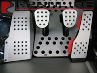 Rennline Aluminium 4-teiliges Pedalset perforiert. Porsche 914 Schaltwagen - P442112, P44.21.12