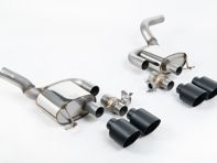 Milltek sports exhaust valved rear silencers with cerakote black gt-115 tailpipe trims. Porsche Macan 95B Mk2 GTS and turbo