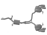 Sports exhaust system, with Black tips. Porsche Macan II - 95B044210A