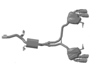 Sports exhaust system, with Black tips. Porsche Macan II - 95B044210A