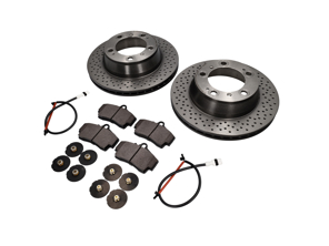 Pack plaquettes de frein arrière + disque de frein. Porsche 996 1997-04 - 99635240104, 98635293911, 99661236501, 99635208602, 99635208600, 99635240104BRE, 98635293911BRE