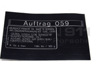 Aufkleber Klimaanlage. Porsche 996 / 997 - 95570114100, 95570114100