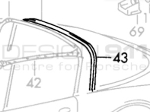 Targa Soft Window Rear Bar Seal. Porsche 911/912 65-71 - 90156591440