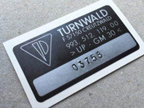 Autocollant de petit aileron arrière Turnwald. Porsche 993 RS (1995 – 1996) - 99351211900