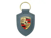 Porte-clés avec écusson Porsche, bleu Shore métallisé. - WAP0500400RSAS