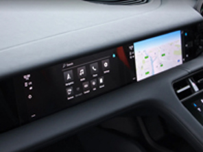 Anzeigeeinheit und Bedienfeld mit 'Touchscreen'. Porsche Taycan RHD - 9J1919599F, 9J1919599M