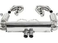 Système d'échappement sport CARGRAPHIC GT rétrocompatible avec collecteur ID45 GT, sans chauffage, look GT3. Porsche 964 Carrera 2/4/RS - 96411104504, 96411104605, 96411104502, 96421103905, 96421103932, 96421104004
