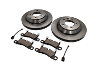 Rear brake pads and brake disc package. Porsche Cayenne 958 - 95535240131, PAA698451A, 95861236550, 95535240131BRE, PAA698451ABRE
