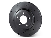 Drilled brake disc rotor, Front. Porsche 958 Cayenne (OE No 95835140301 and 95835140401) - 95835140300, 95835140301, 95835140400, 95835140401