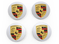 Wheel Caps with Coloured Crest for Porsche Macan (Set of 4) - 00004460713, 00004460513