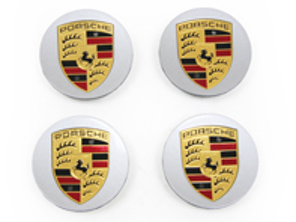 Wheel Caps with Coloured Crest for Porsche Macan (Set of 4) - 00004460713, 00004460513