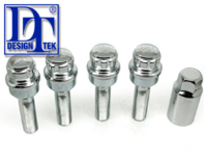 Radsicherungsschraubensatz (extra lang). Verchromt für Porsche - 99736198009, PAF009593, 99136105700, WHT006980C, WHT006980A, 9A700698000