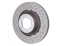 Brake disc rotor Rear, Light Weight drilled-dimpled, 380x30mm. Porsche 991 Turbo - 99135240700, 99135240800, 99135240803, 99135240703 - PRL49917, PRR49918