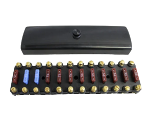 Vorderes 12-Wege-Sicherungsfeld mit modernen Flachsicherungen. Porsche 911 1965 bis 1968 - 90161280120, 90161207214 - RD-REFUZE911.65-68