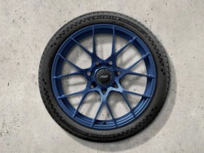 Jeu de roues 20"/21" 911 GT3 RS en alliage d'aluminium forgé bleu indigo sans pneus. Porsche d'origine - 992044681CJ
