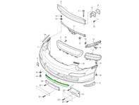 Spoiler voor voorbumper, satijnzwart. Porsche 997.1 Carrera MKI 2005-08 - 9975055570001C