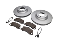 FRONT Brake Pads and Brake Disc Package. Porsche Cayenne 9YA Disc size 350mm x 34mm - 9Y0615301, 9Y0615302, 9Y0698151T, 9Y0907253E