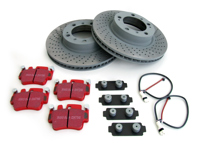 Remschijvenpakket met Sport EBC Remblokken Porsche 997 C2 3.6L - 99735140501, 99735140601, 99761267701, 99635208602, 99635194800, 99635194802, 98035193900
