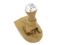 Cuir de levier de vitesses beige savane avec poignée en alliage. Porsche 986 Boxster - 98642498105S30, 98642498105