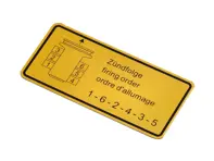 Aufkleber Zündfolge. Porsche 911 1969-78 / 930 1975-77 / 914 - 90100650200 - 1601500806